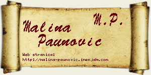Malina Paunović vizit kartica
